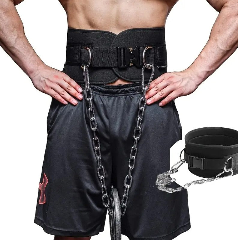 Heren Zware Gewichtsriem met Snelsluiting Stalen Gesp & Verstelbare Ketting.