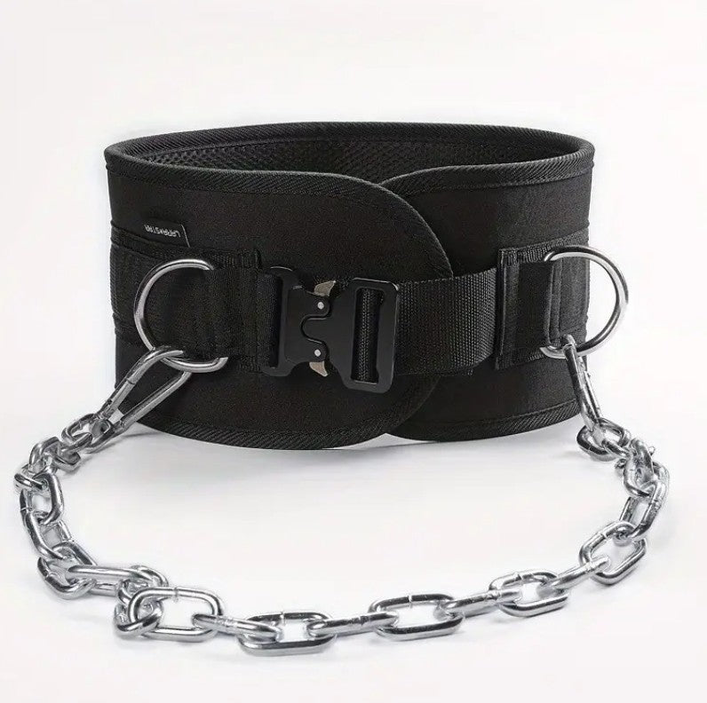 Heren Zware Gewichtsriem met Snelsluiting Stalen Gesp & Verstelbare Ketting.