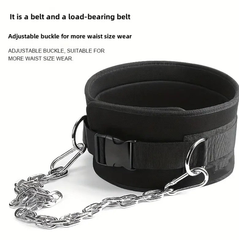 Heren Zware Gewichtsriem met Snelsluiting Stalen Gesp & Verstelbare Ketting.